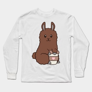 Llama Coffee Long Sleeve T-Shirt